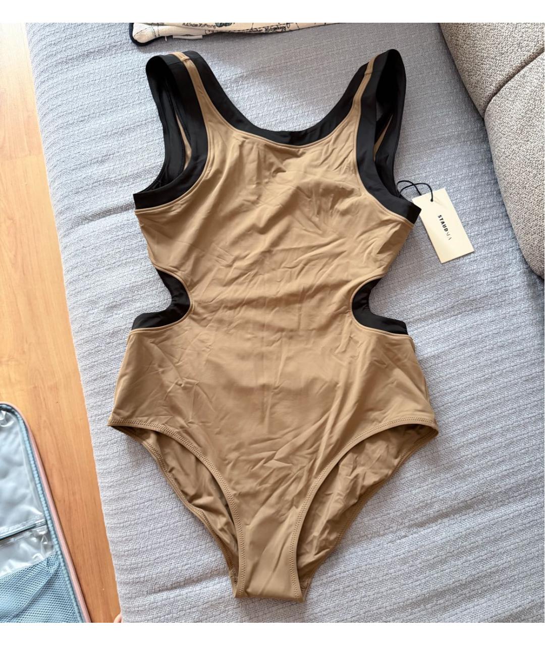 STAUD Бежевый полиэстеровый купальник, фото 8