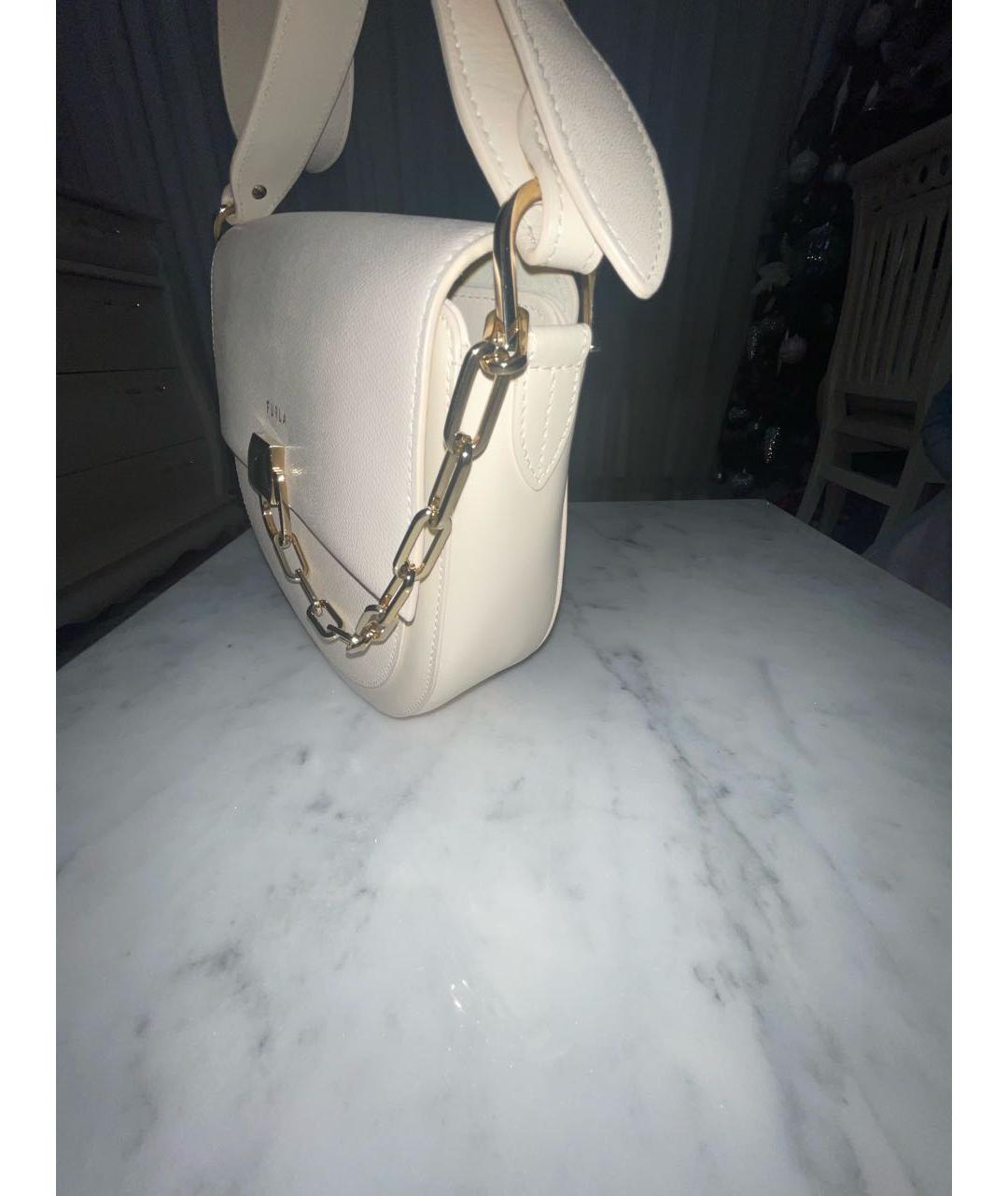 FURLA Бежевая кожаная сумка через плечо, фото 2