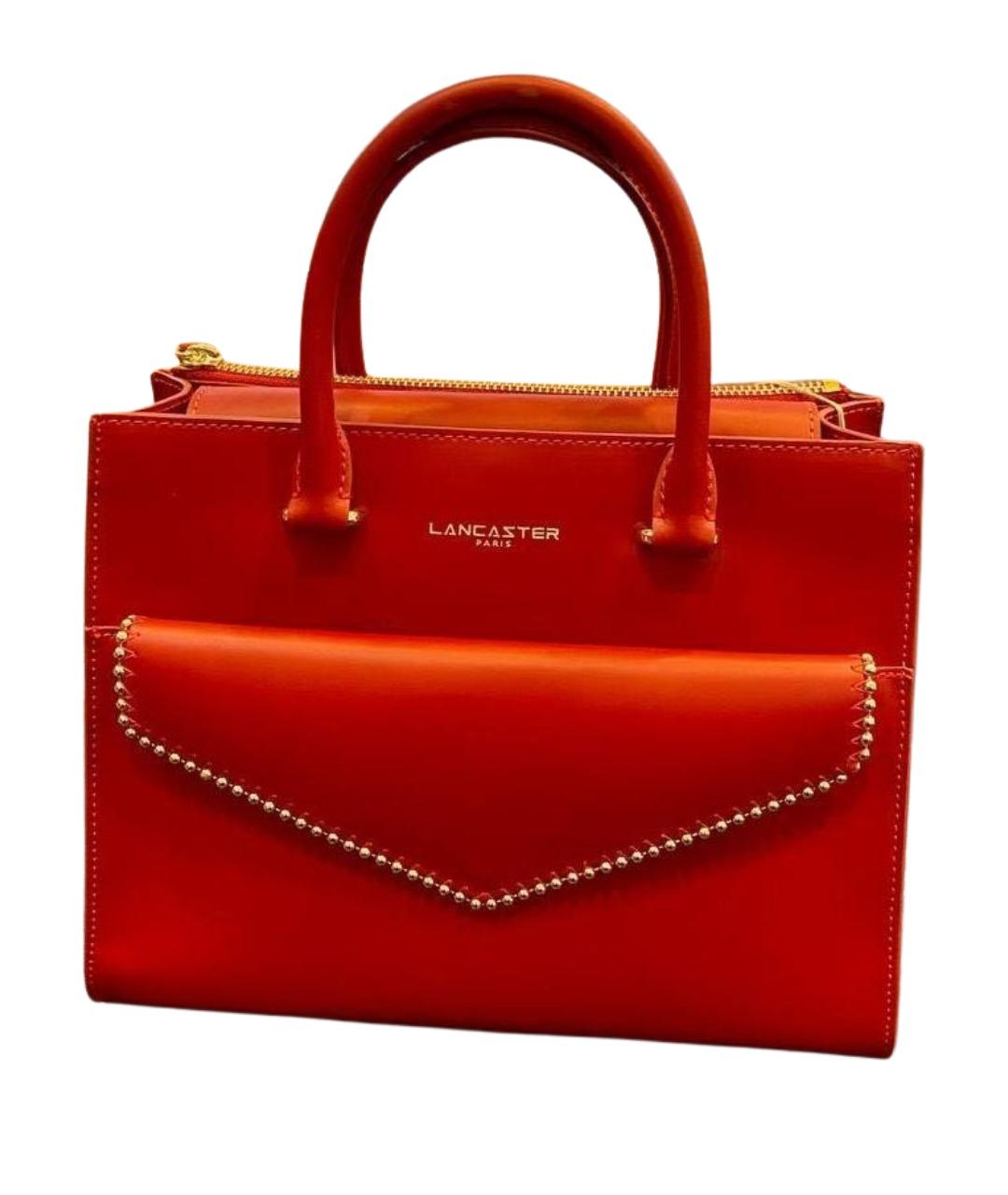 LANCASTER Красная кожаная сумка с короткими ручками, фото 1