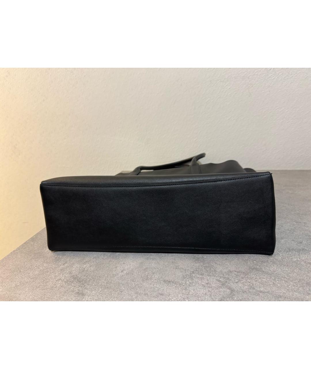 FURLA Черная кожаная сумка тоут, фото 6