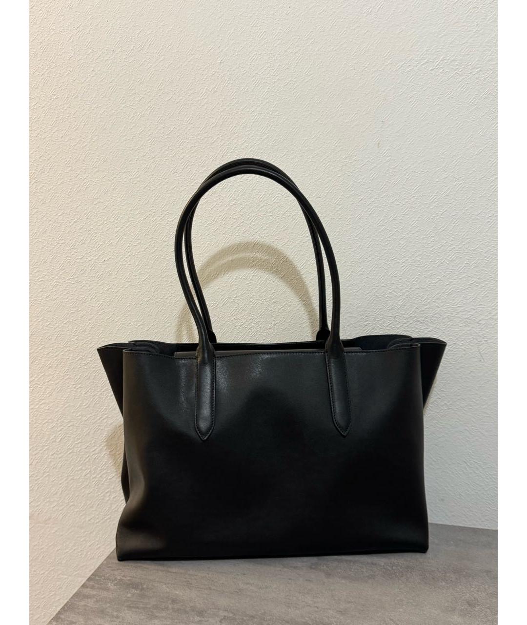 FURLA Черная кожаная сумка тоут, фото 4