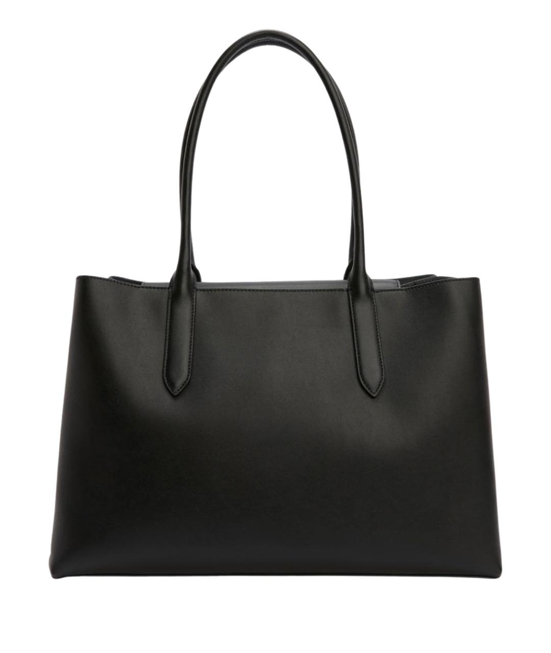 FURLA Черная кожаная сумка тоут, фото 1