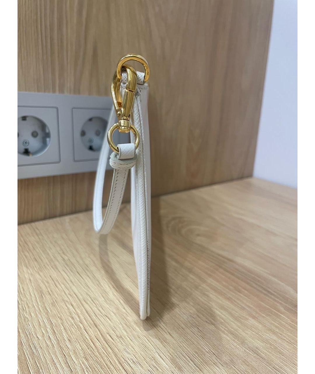 PRADA Белая кожаная сумка с короткими ручками, фото 2