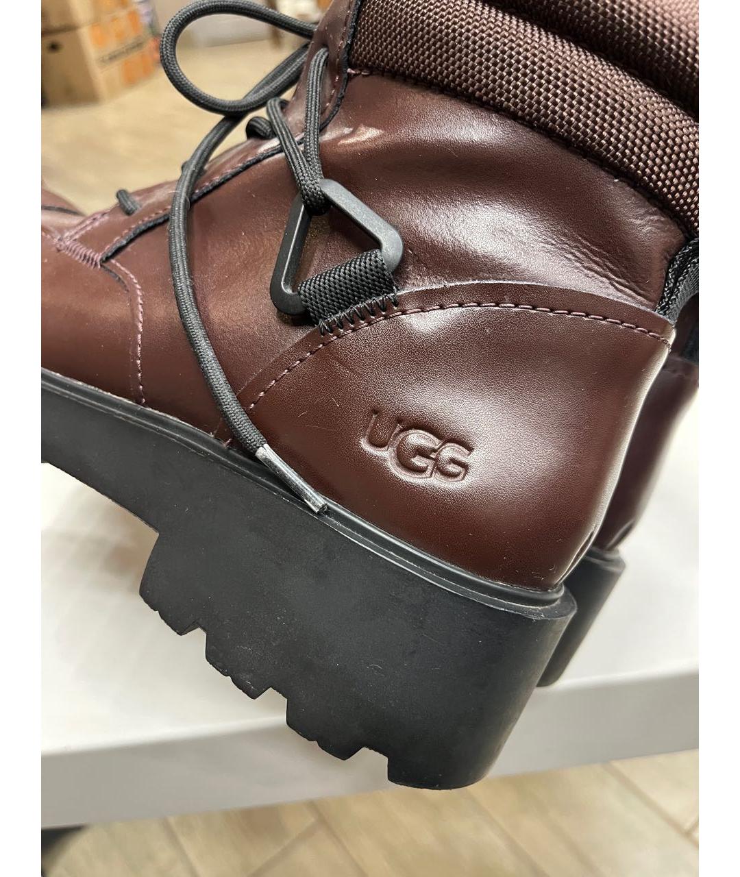 UGG AUSTRALIA Бордовые кожаные ботинки, фото 8
