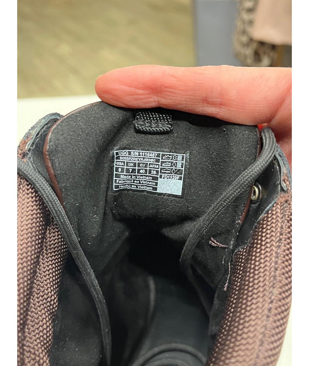 UGG AUSTRALIA Бордовые кожаные ботинки, фото 4