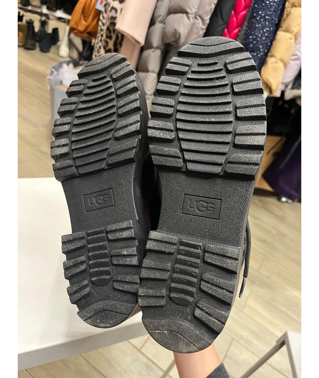 UGG AUSTRALIA Бордовые кожаные ботинки, фото 7