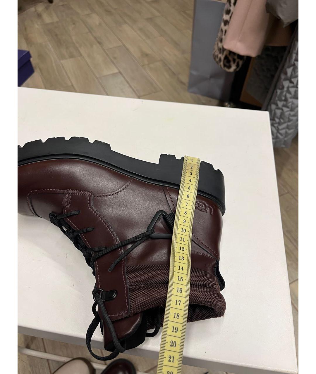 UGG AUSTRALIA Бордовые кожаные ботинки, фото 3
