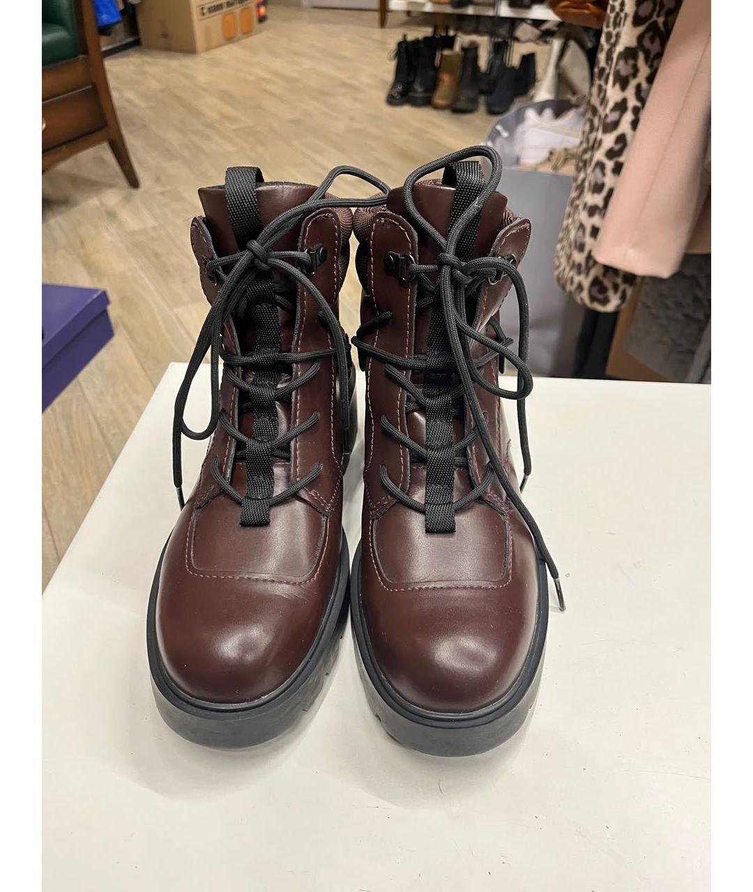 UGG AUSTRALIA Бордовые кожаные ботинки, фото 5