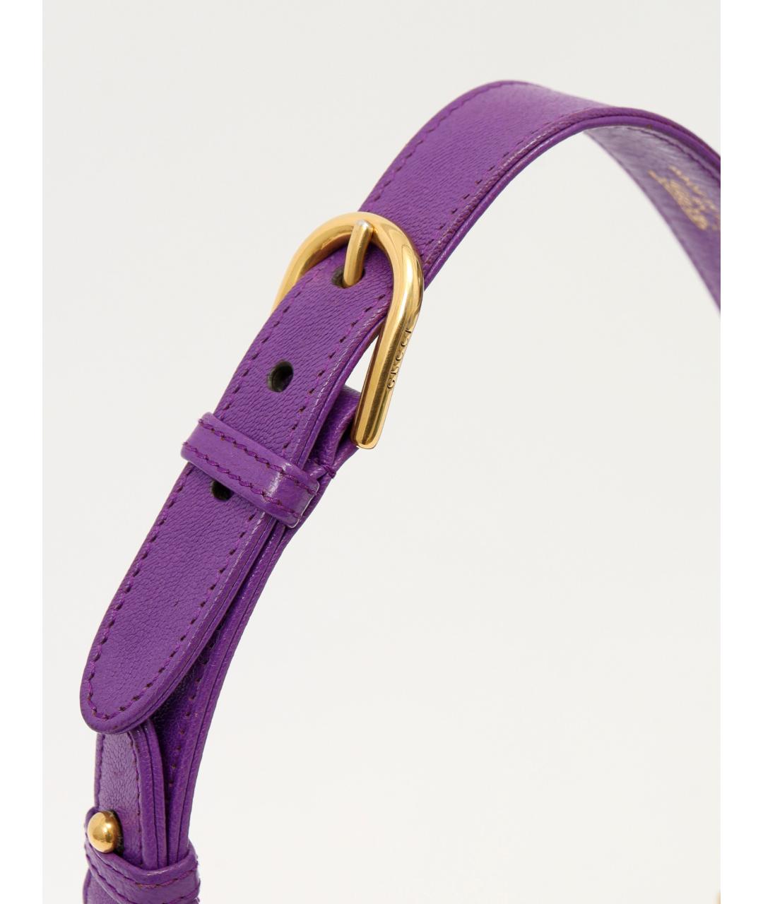 GUCCI Фиолетовая кожаная сумка с короткими ручками, фото 9