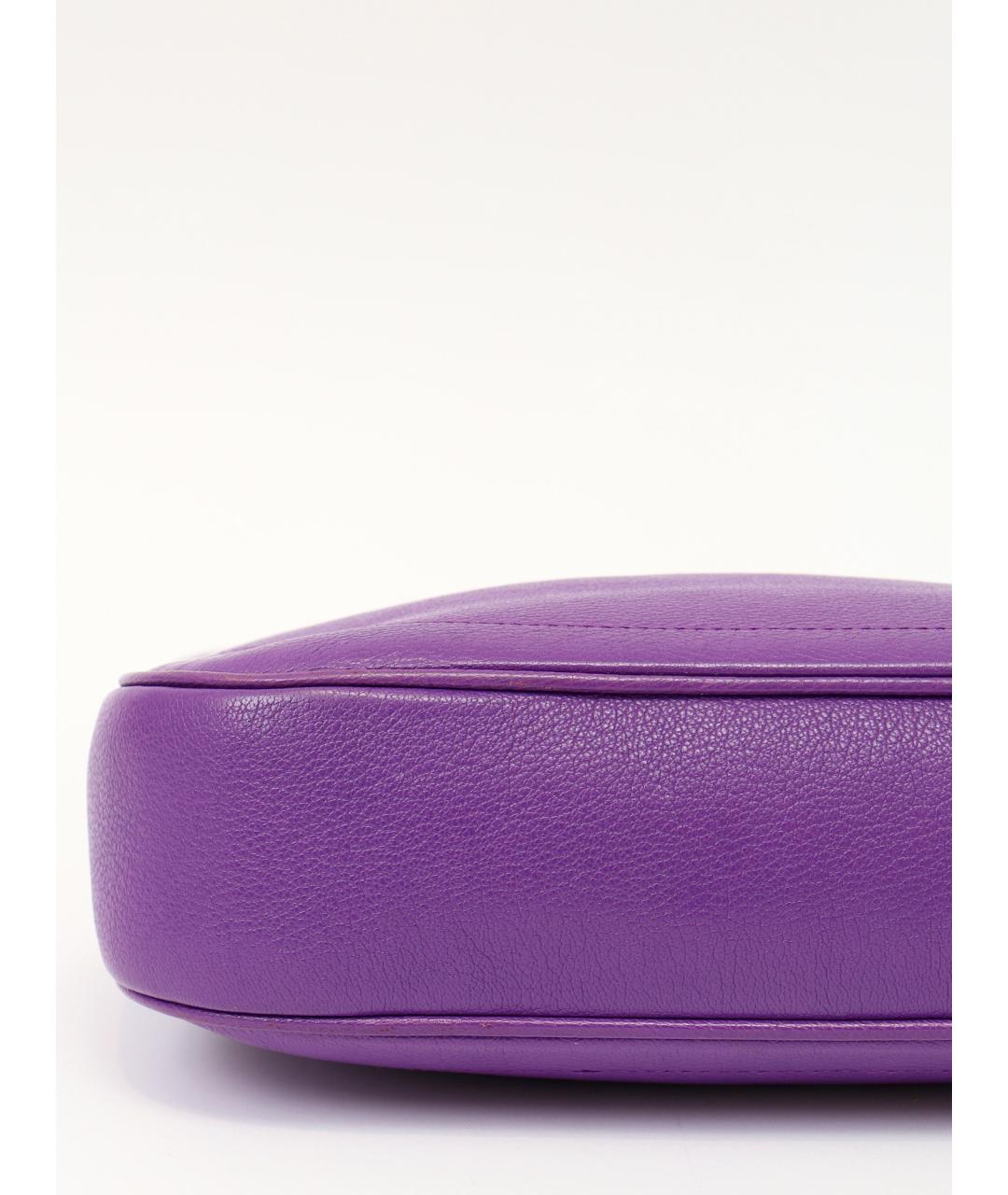 GUCCI Фиолетовая кожаная сумка с короткими ручками, фото 7