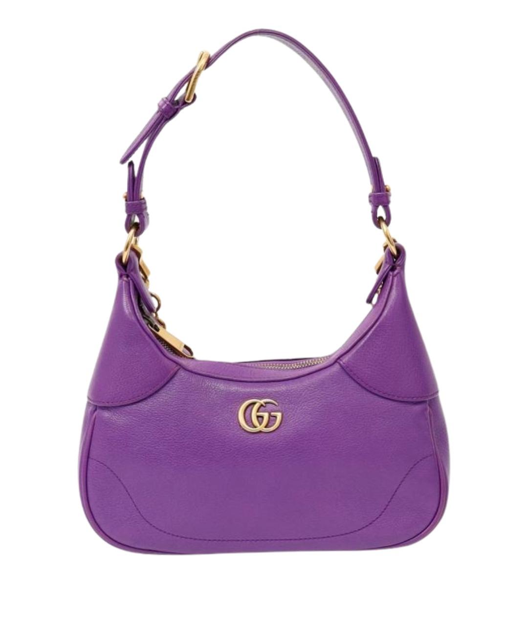 GUCCI Фиолетовая кожаная сумка с короткими ручками, фото 11