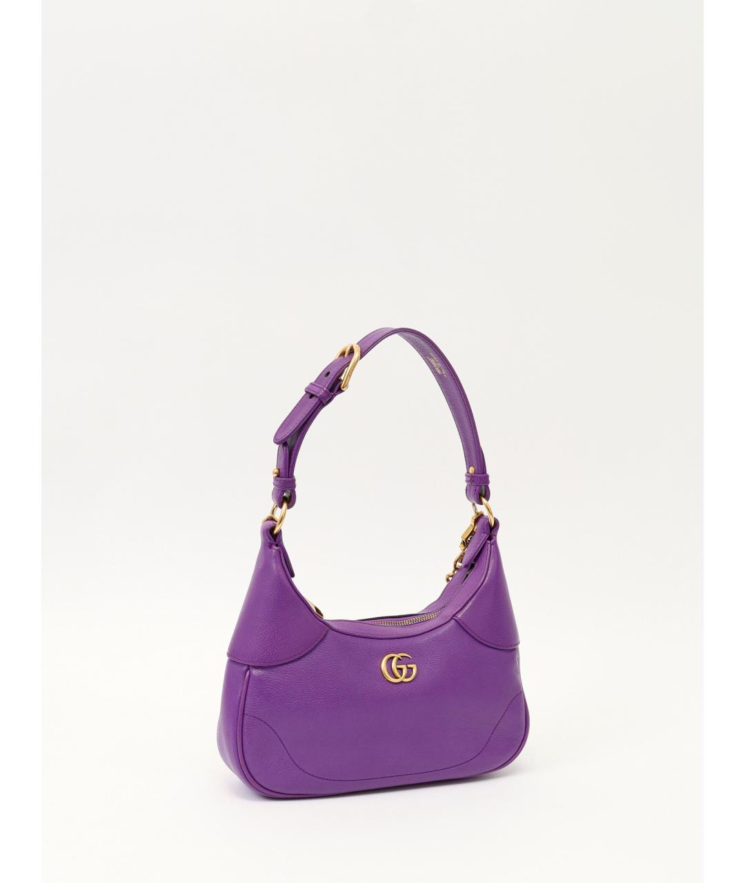 GUCCI Фиолетовая кожаная сумка с короткими ручками, фото 2