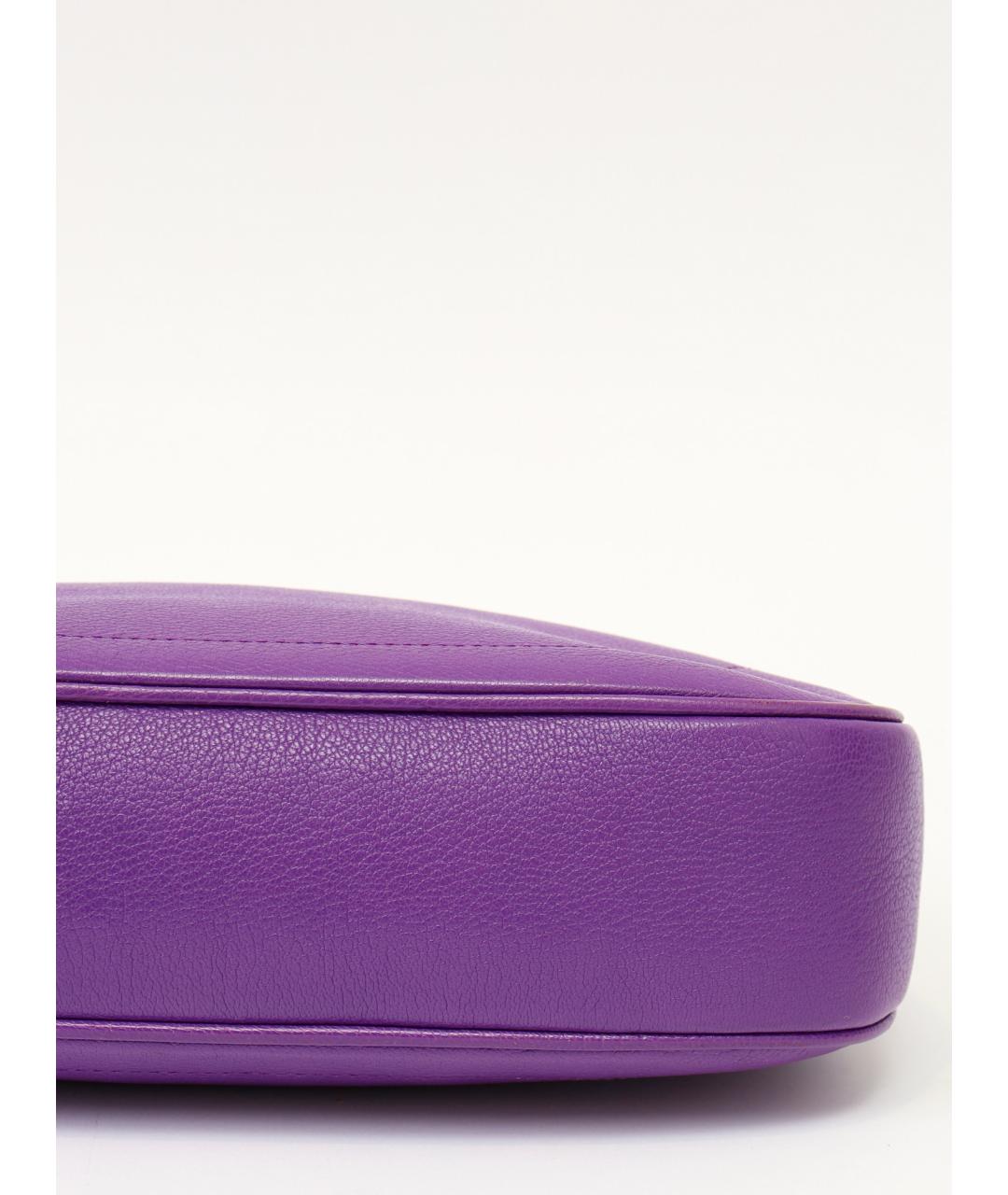 GUCCI Фиолетовая кожаная сумка с короткими ручками, фото 8