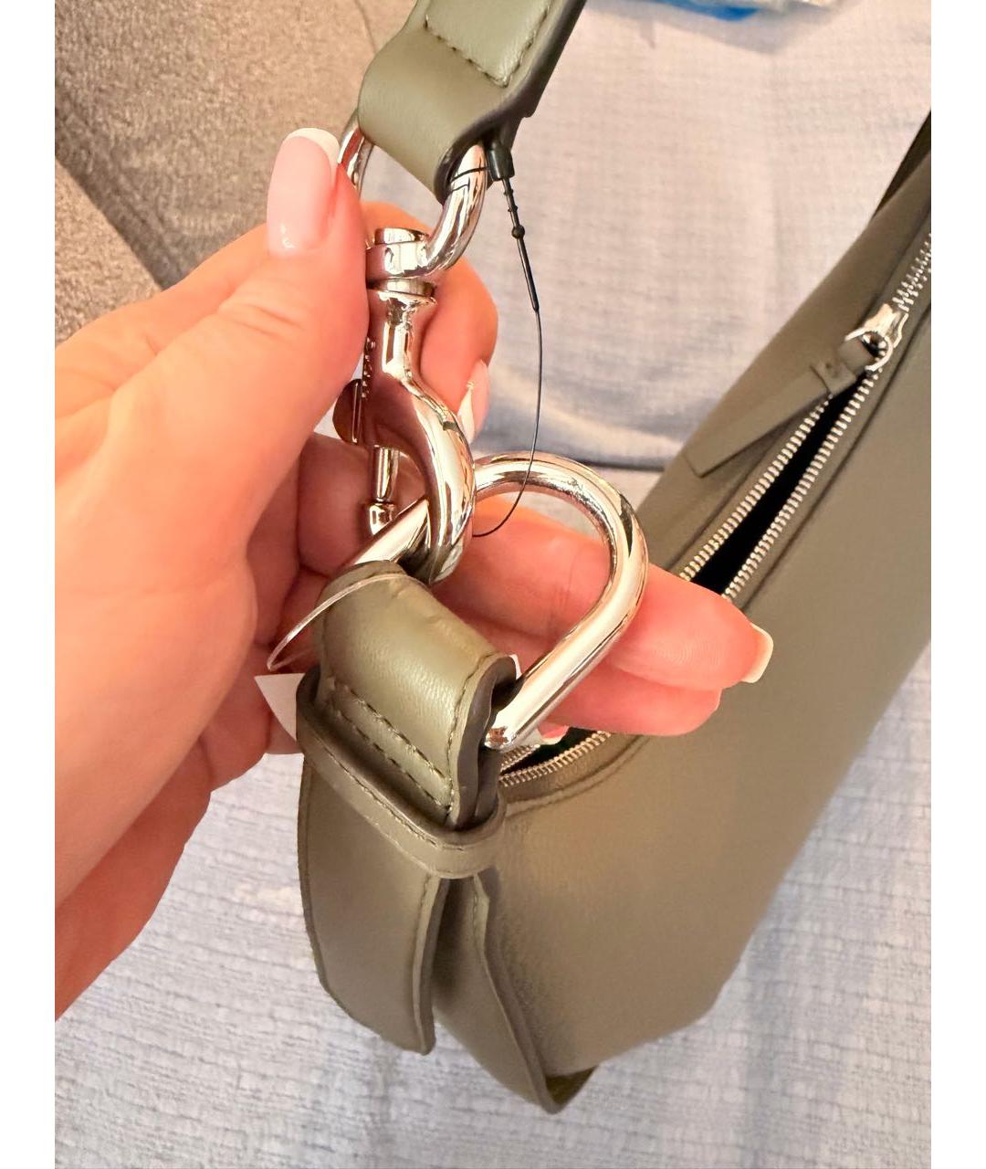 DKNY Хаки сумка с короткими ручками, фото 3