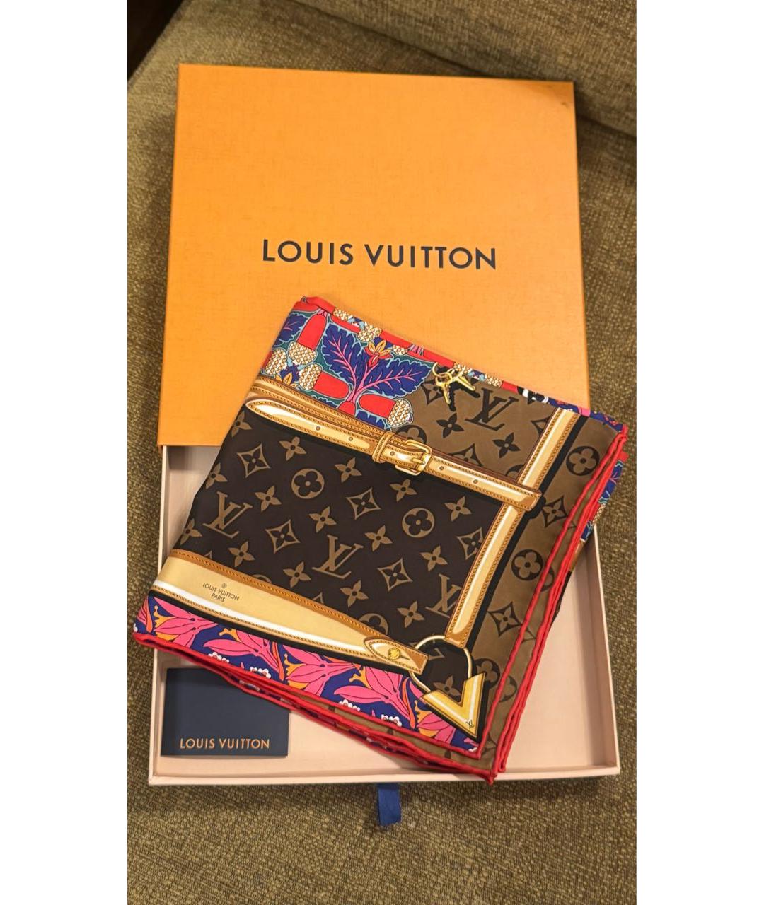LOUIS VUITTON Мульти шелковый платок, фото 5