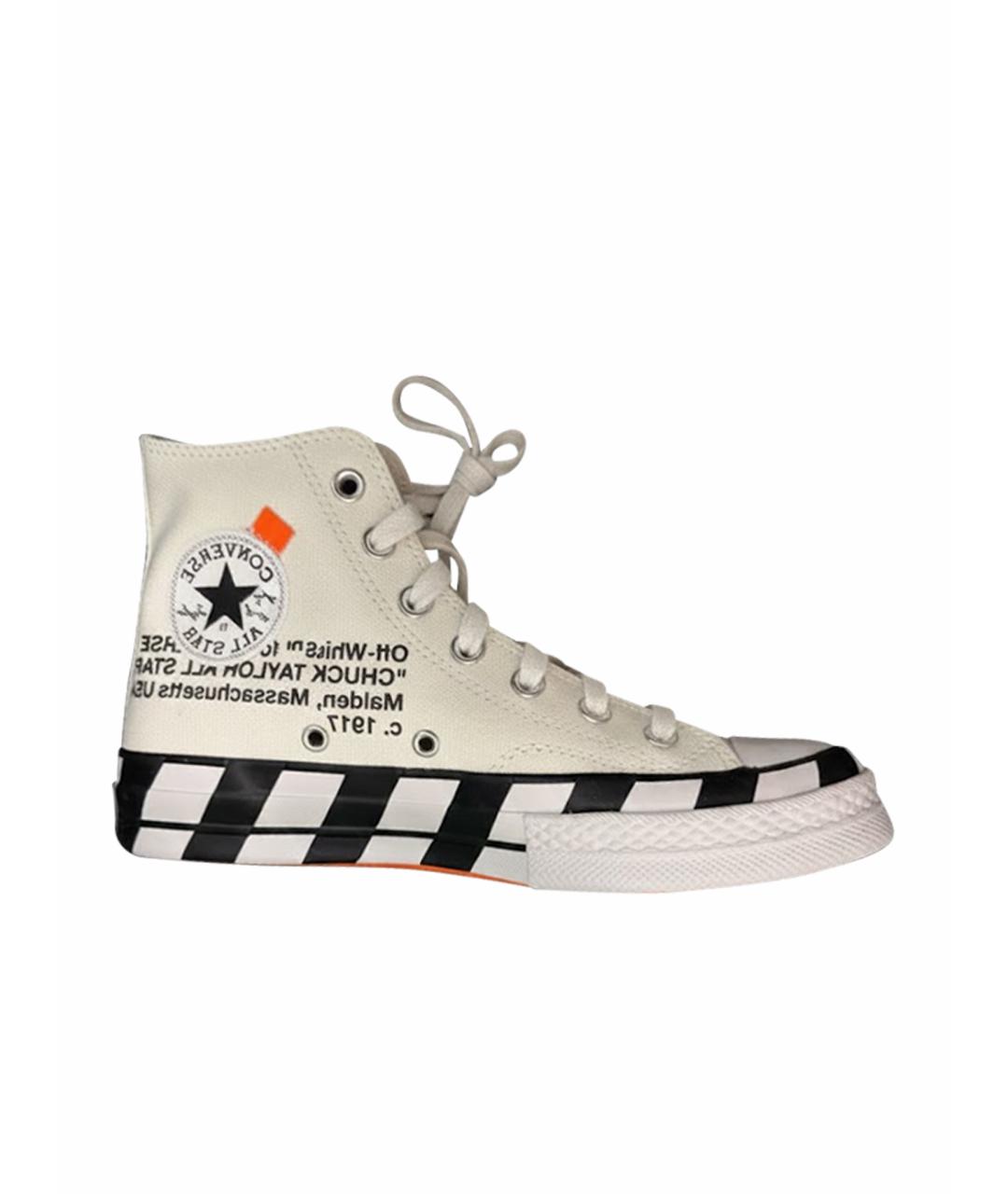 OFF-WHITE Белые текстильные высокие кроссовки / кеды, фото 1