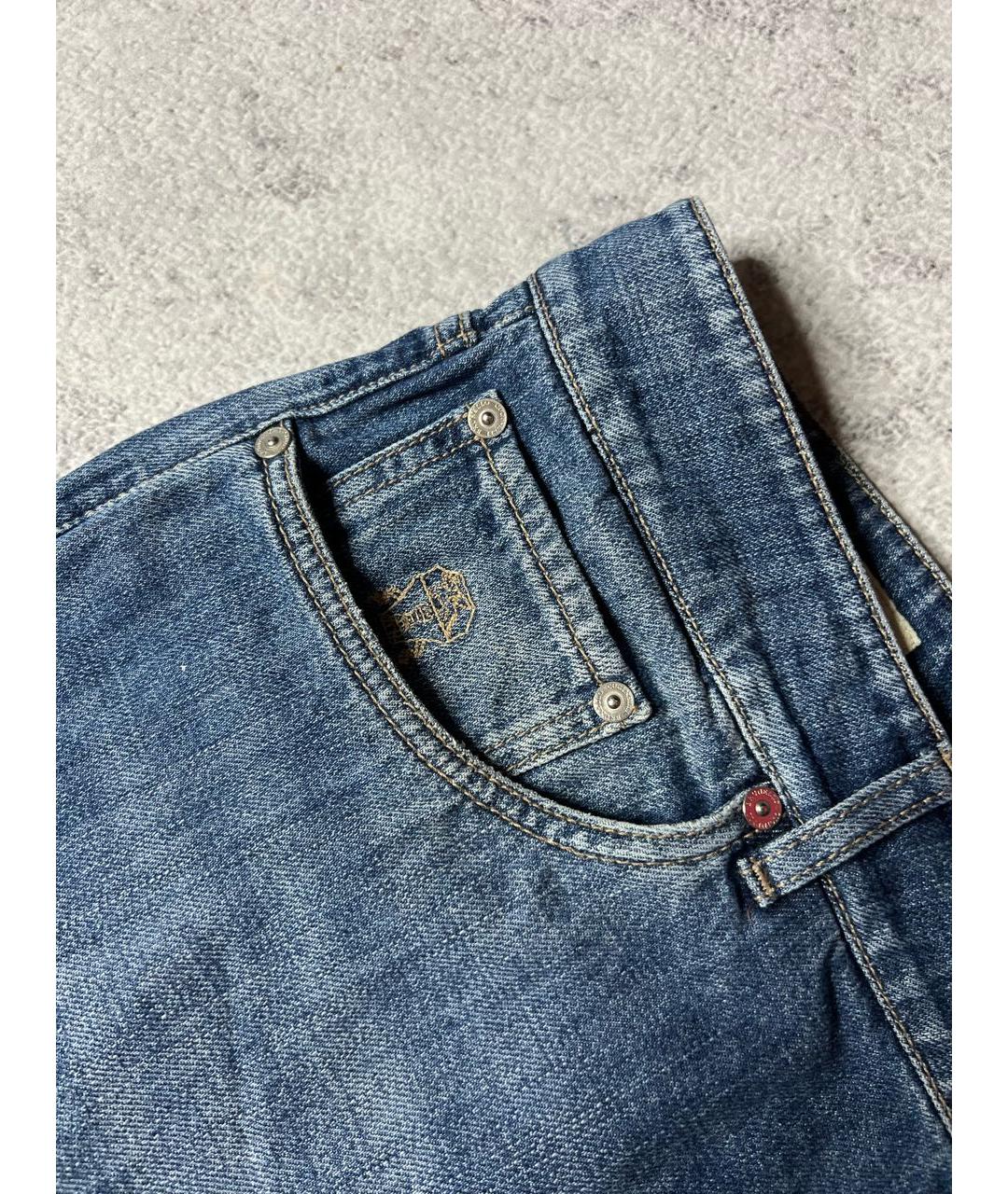 BRUNELLO CUCINELLI Синие хлопковые джинсы скинни, фото 3