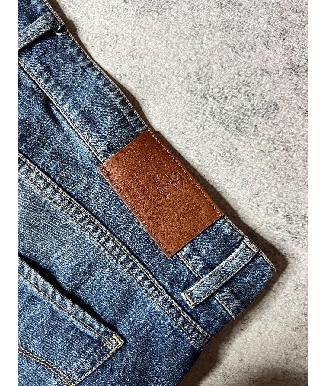 BRUNELLO CUCINELLI Синие хлопковые джинсы скинни, фото 5