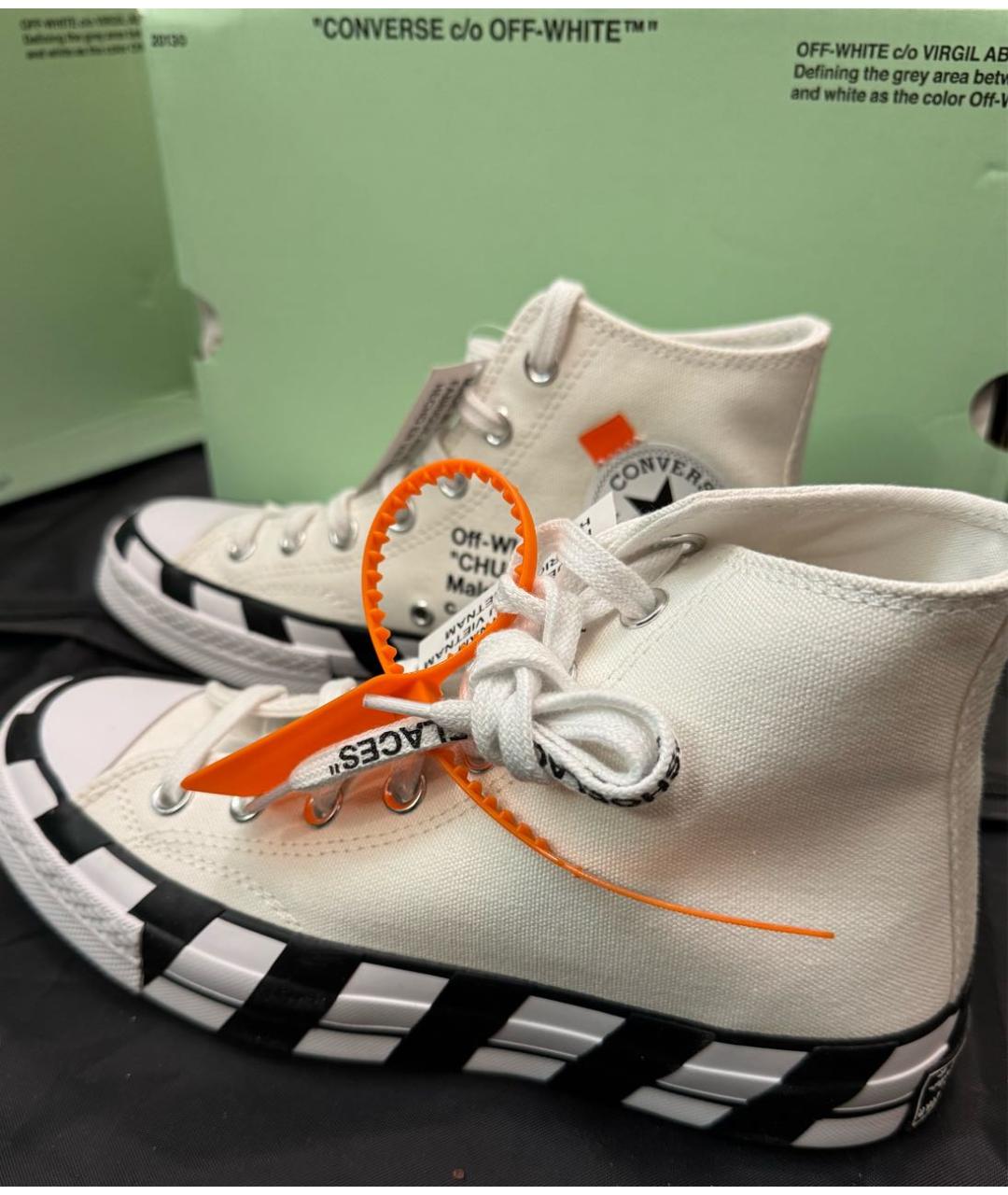 OFF-WHITE Белые кеды, фото 8