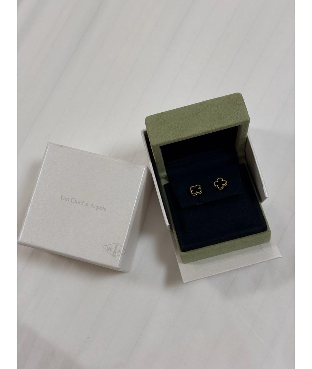 VAN CLEEF & ARPELS Черные серьги из желтого золота, фото 2