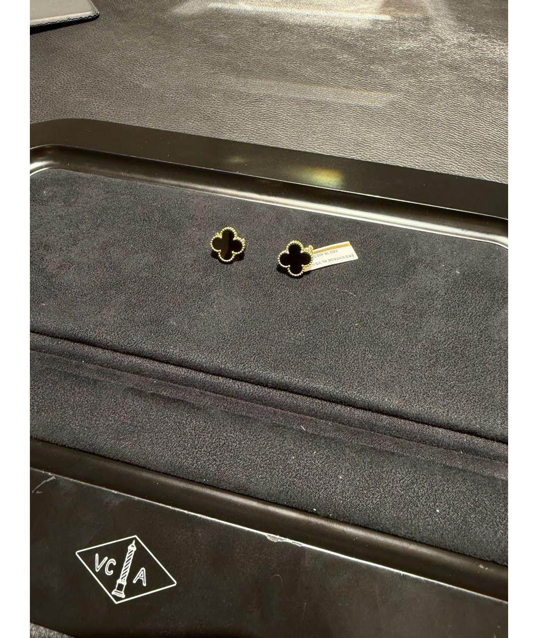 VAN CLEEF & ARPELS Черные серьги из желтого золота, фото 4