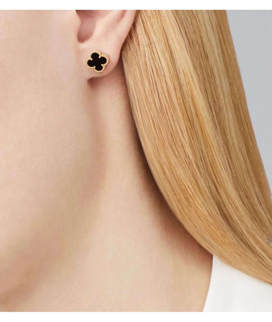 VAN CLEEF & ARPELS Черные серьги из желтого золота, фото 3