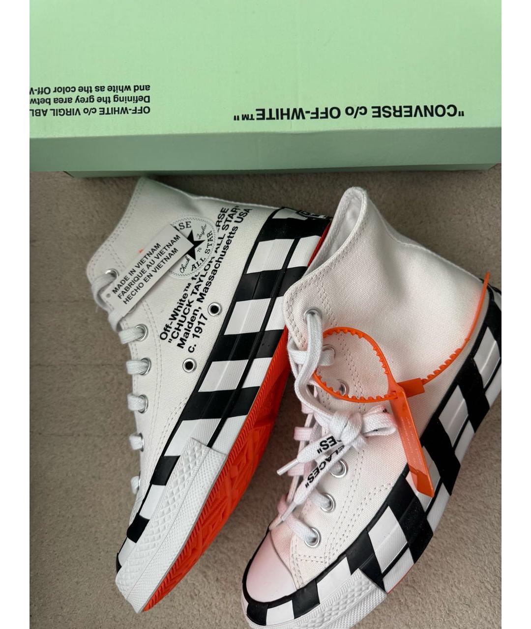 OFF-WHITE Белые кеды, фото 6