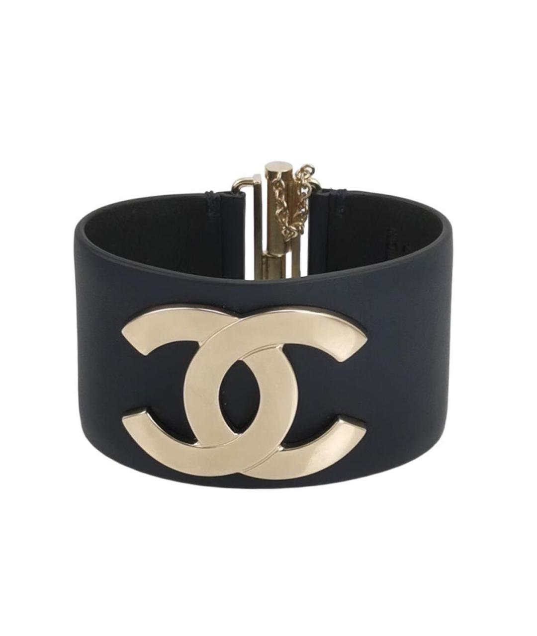 CHANEL Черный кожаный браслет, фото 1