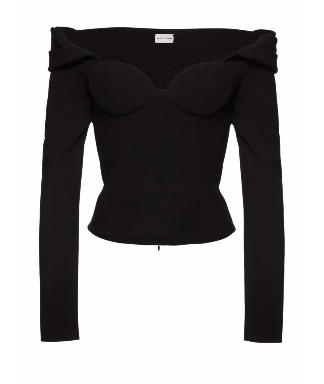 MAGDA BUTRYM Черная шерстяная блузы, фото 1
