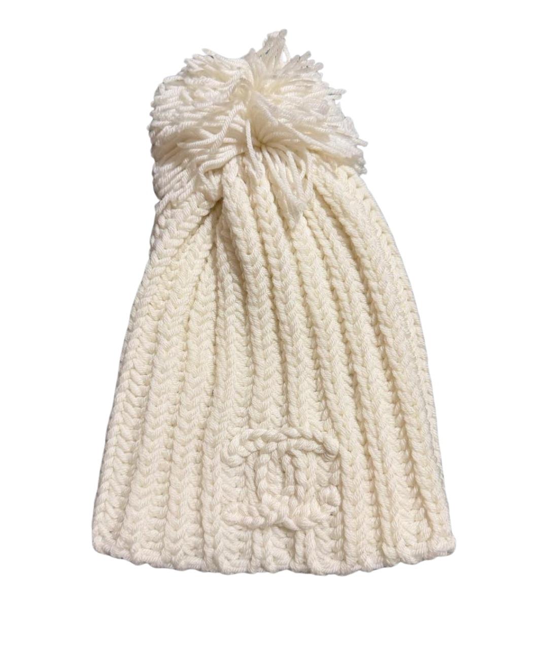 CHANEL Белая кашемировая шапка, фото 1