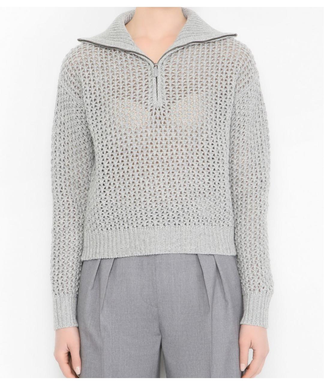 MAX MARA Серый шерстяной джемпер / свитер, фото 4