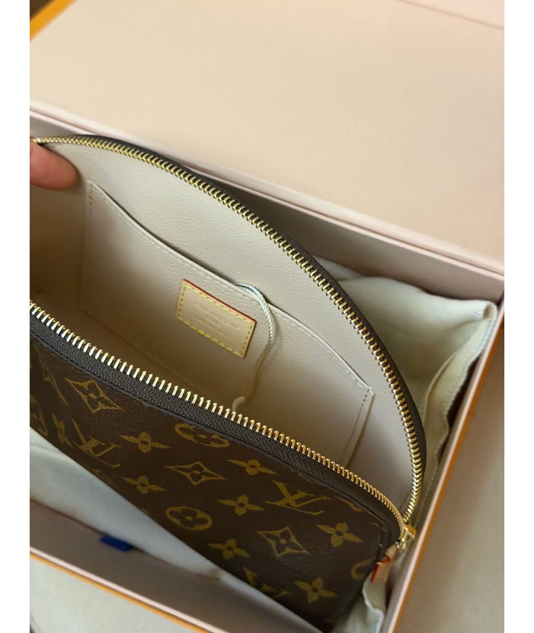 LOUIS VUITTON Коричневая косметичка, фото 3