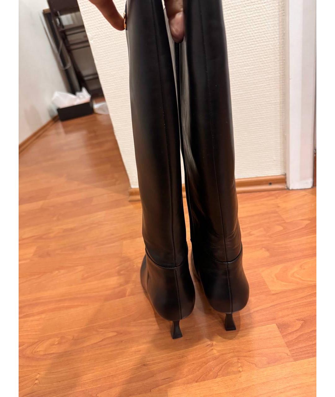 TWIN-SET Черные кожаные сапоги, фото 4