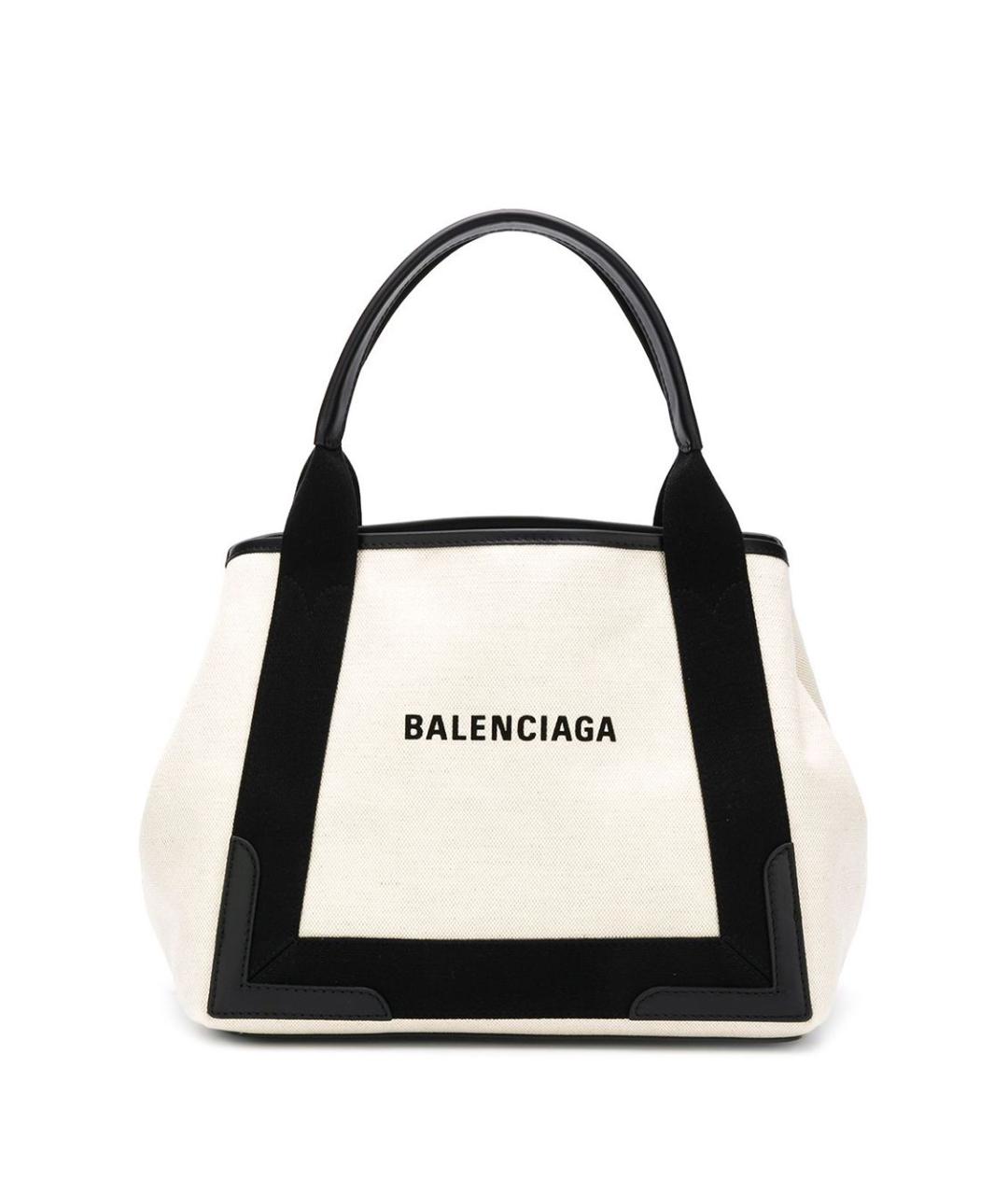 BALENCIAGA Белая хлопковая сумка тоут, фото 1