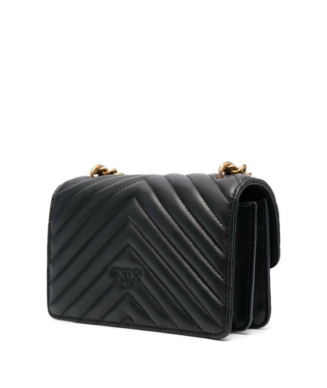 PINKO Черная кожаная сумка через плечо, фото 5