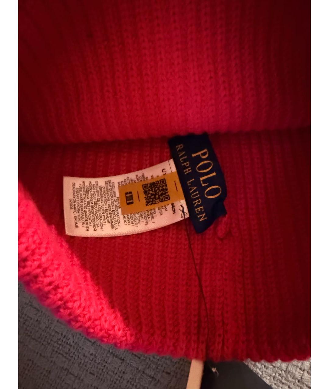 POLO RALPH LAUREN Розовая хлопковая шапка, фото 2
