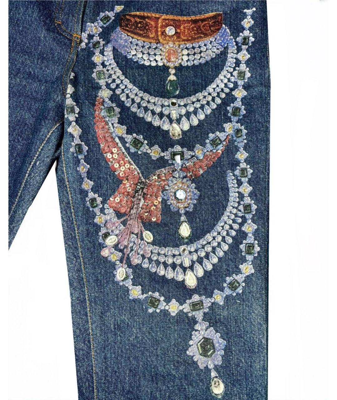 JUST CAVALLI Синие хлопковые прямые джинсы, фото 3