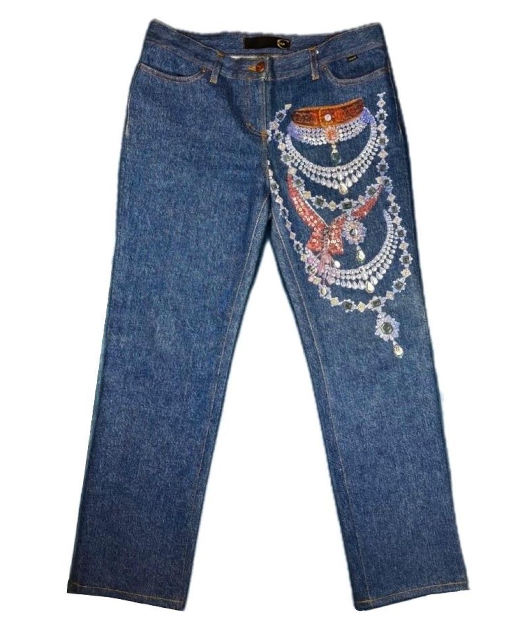 JUST CAVALLI Синие хлопковые прямые джинсы, фото 8