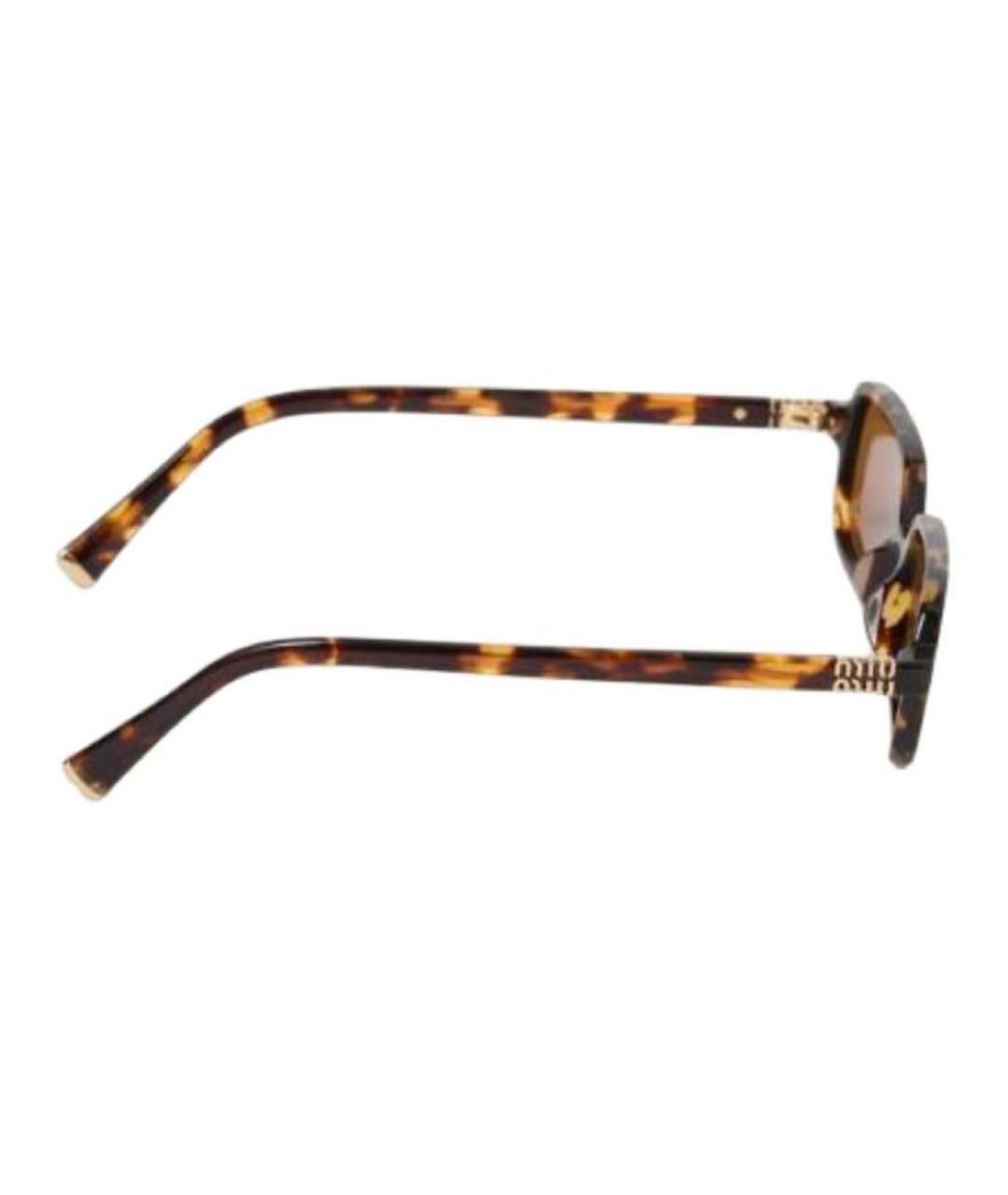 MIU MIU Коричневые пластиковые солнцезащитные очки, фото 3