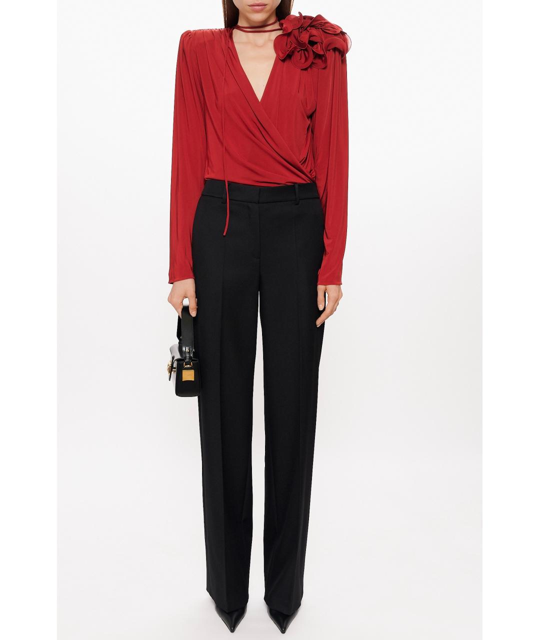 MAGDA BUTRYM Черные шерстяные прямые брюки, фото 2