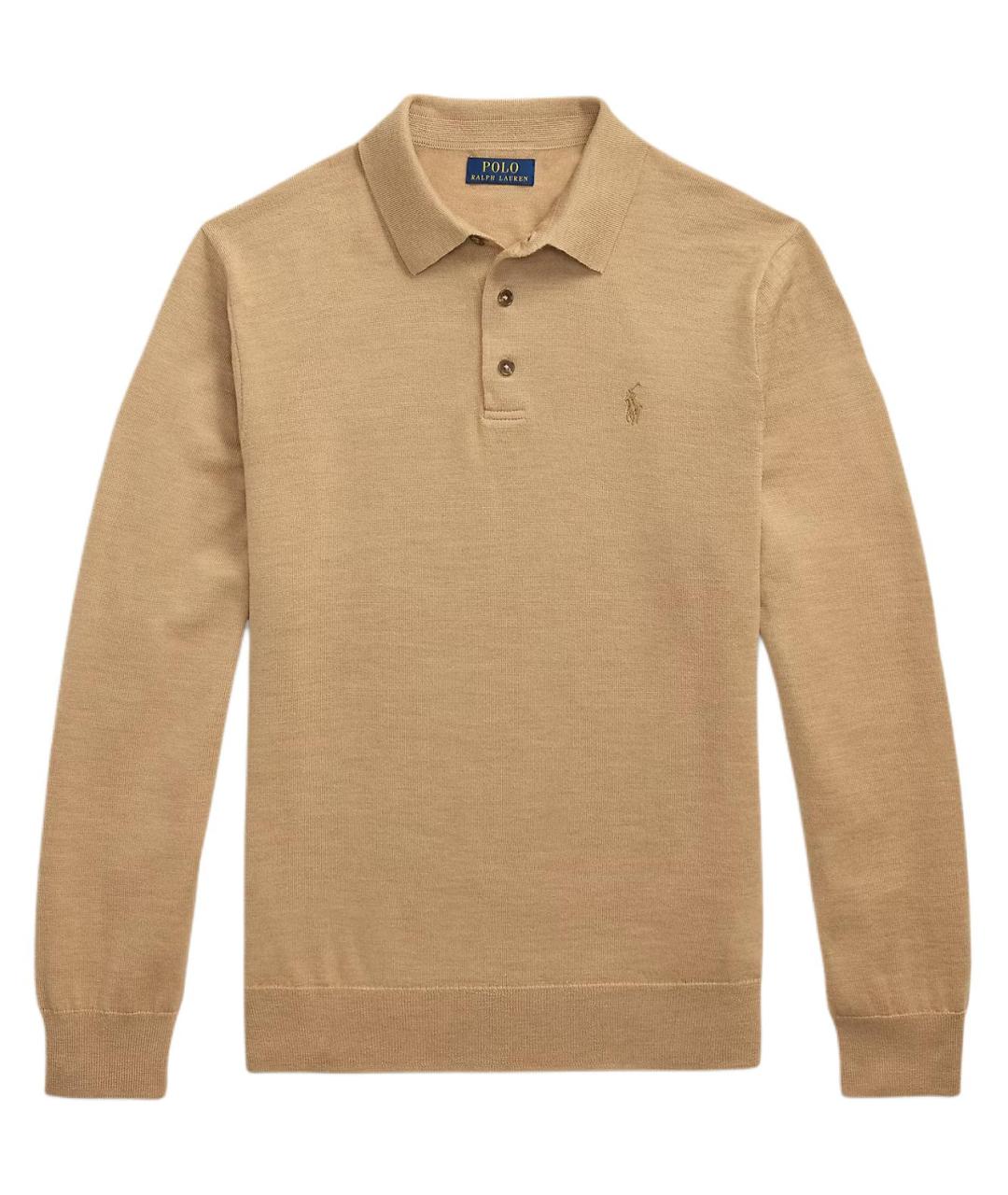 POLO RALPH LAUREN Бежевый шерстяной джемпер / свитер, фото 1