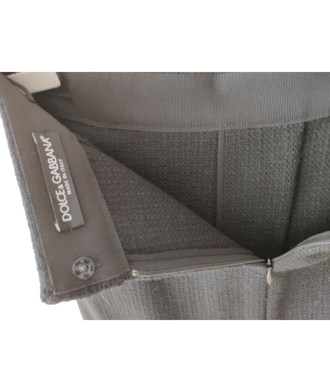 DOLCE&GABBANA Черная шерстяная юбка мини, фото 5