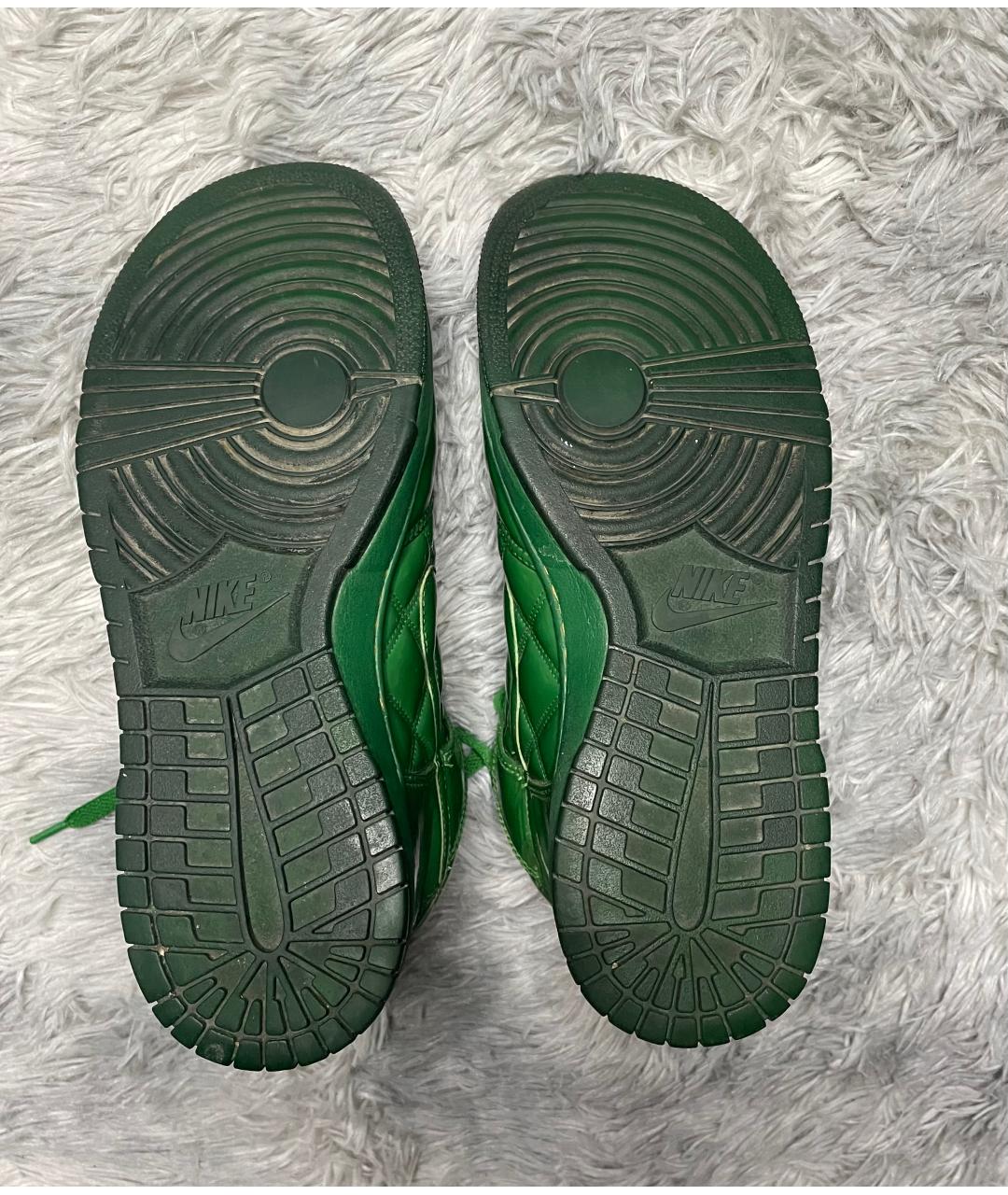 NIKE Зеленые высокие кроссовки / кеды из лакированной кожи, фото 5