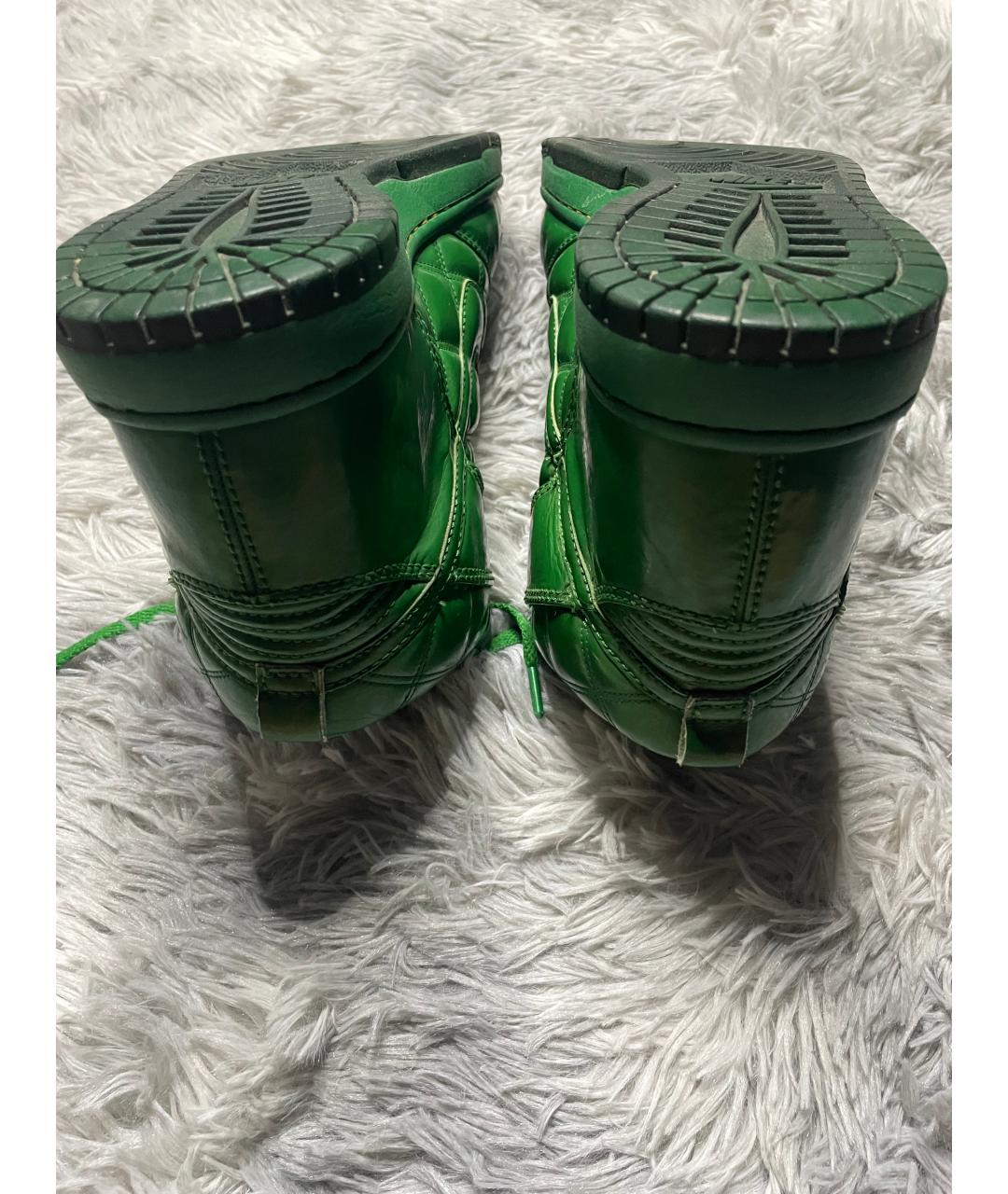 NIKE Зеленые высокие кроссовки / кеды из лакированной кожи, фото 8