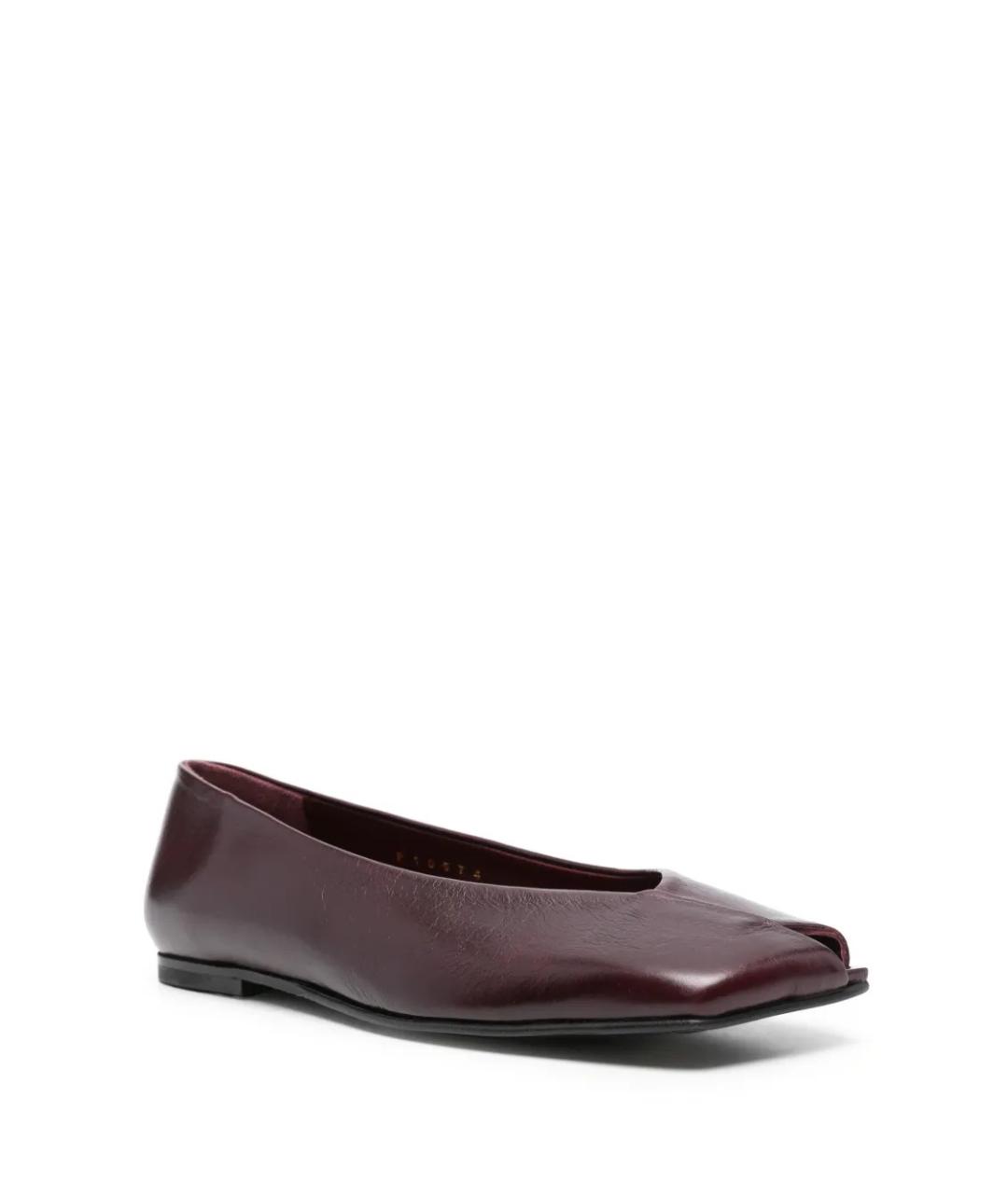 ALOHAS Бордовые кожаные балетки, фото 2