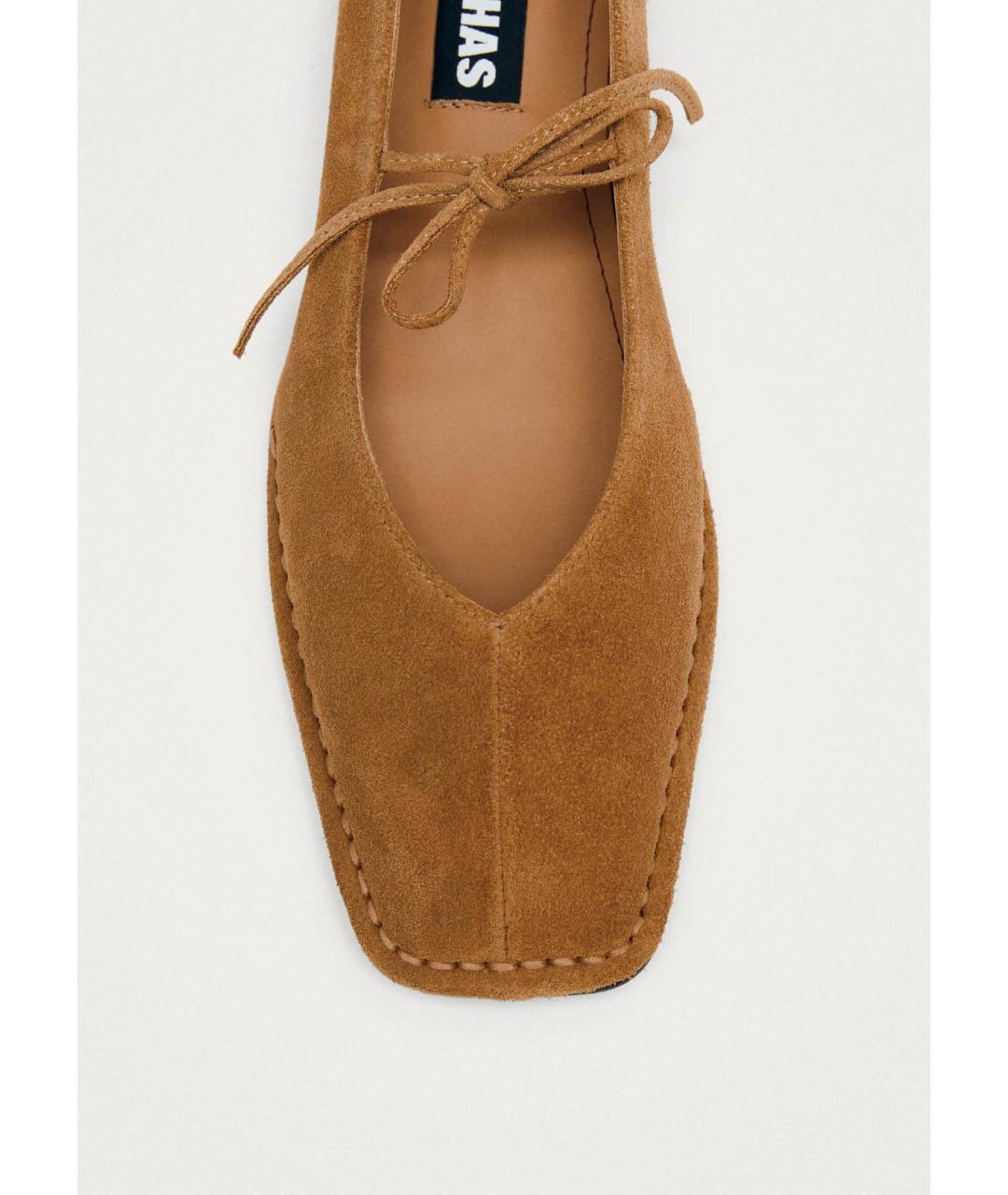 ALOHAS Бежевые замшевые балетки, фото 5