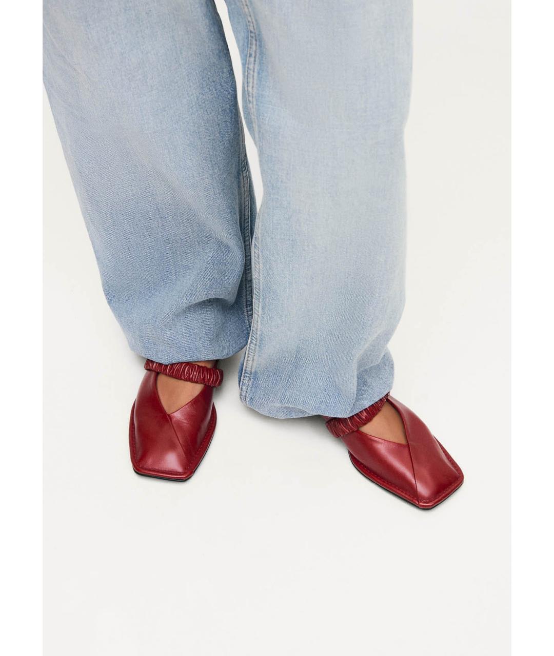 ALOHAS Красные кожаные балетки, фото 2