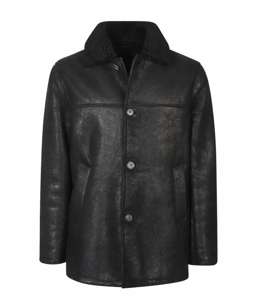 MAGDA BUTRYM Черная кожаная дубленка, фото 1