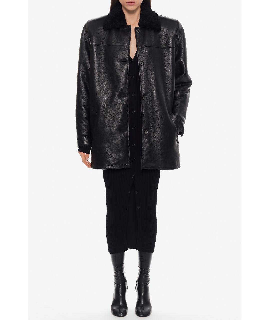 MAGDA BUTRYM Черная кожаная дубленка, фото 4