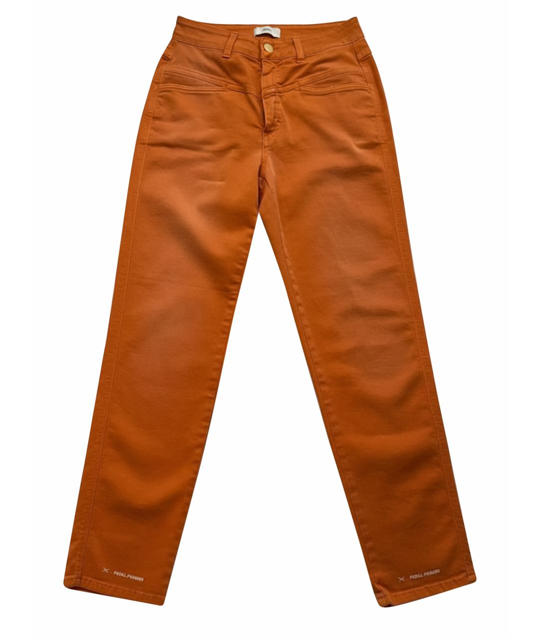 CLOSED Оранжевое хлопко-эластановые прямые джинсы, фото 1